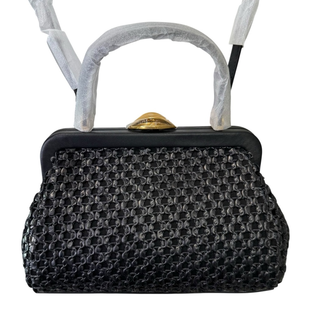 NEW Cult Gaia Zuma Woven Crossbody Bag Black - Picture 4 of 6